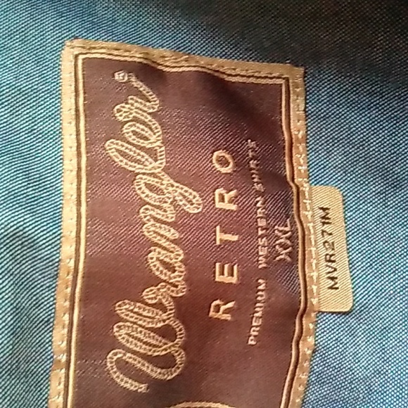 🤠 Wrangler Retro Brush PREMIUM Long Sleeve WESTERN SHIRT XXL AQUA PLAID - Picture 7 of 16
